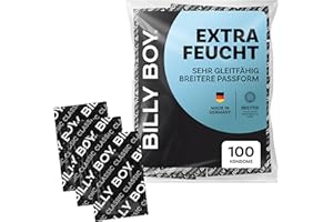 ‎BILLY BOY BILLY BOY Kondome Extra Feucht 100er | 56 mm | Kondome BREITER mit mehr Gleitfilm & angenehmen Duft | (1x100 Stück)