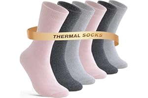 Niorasen Termiczne Skarpety Damskie 6 Par, prezent walentynkowy dla jej, Ciepłe Wełniane Skarpety dla Kobiet, Zimowe Skarpety Damskie 35-38 39-42