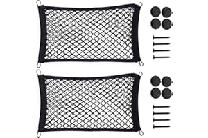 YEELIV 2 PCS Filets pour Auto, Filet de Rangement, Filet Voiture Rangement, Filet Rangement Voiture, Rangement Van Aménagé, Filet de Rangement Camping Car, Filet Rangement, 45X25 CM