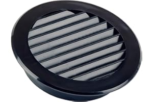 Steinberg14 Black 100mm / 4 inch Round Air Vent Grill Cover, Soffit Ducting Ventilation Cover for Walls and Ceilings