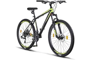 Licorne Bike Diamond VTT en aluminium pour garçon, fille, homme et femme – 21 vitesses – Frein à disque – Fourche avant réglable - Taille 26", 27,5" et 29"