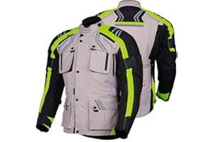 BIKERS GEAR AUSTRALIA PHILLIP ISLAND BG Bikers Gear Australia - Chaqueta de motocicleta para hombre, chaqueta impermeable de cordura con armadura CE reflectante de alta visibilidad (EN 1621-1)
