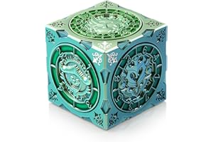 DNDND Chameleon Gold-Green Color Shift Cube Dice - Angular Color Changing D&D Spinner with 6-Side Precision Bearings & Gift Box for TTRPG