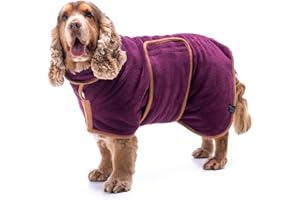 Lucky Paws® Peignoir Chien Super absorbante – Peignoir pour Chien à Double Couche Luxueuse – Serviette Ultra Douce – Séchez Votre toutou sans Effort en Quelques Minutes (XXXL, Prune)