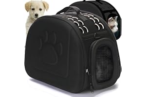 Retoo transporter dla kotów, psów, torba dla zwierząt domowych, składana torba do przenoszenia małych psów, transporter dla kociąt, szczeniaków i królików, czarna