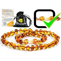 Collier Ambre Baltique Véritable 33 Cm - Pierre Naturelle Cognac - Fait Main Lituanie