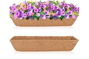 HFHOME Lot de 2 revêtements muraux en fibre de coco de 61 cm pour jardinière de fenêtre, jardinière murale ou paniers de fleurs, 61 x 17,5 x 17,8 cm