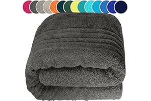 Lashuma Badetuch groß 100x200, London Herren Saunahandtuch Anthrazit Grau 100% Baumwolle