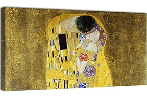 canvashop Quadri Moderni Il Bacio Di Klimt Cm 120X60 Quadro Su Tela Canvas Stampe Da Parete Riproduzione Soggiorno Arredo Camera Da Letto Arredamento Casa