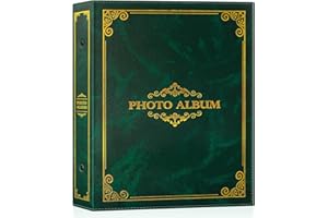 Lanpn Photo Album 6x4 Slip in, Traditional Classic 400 Pockets Photo Albums Holds Portrait Only 10x15cm Picture Green