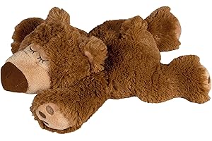 Greenlife Heat Plush Animal Pillow, Sleepy Bear, Brown