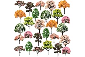 YANJINGHE 27 Piezas Árboles Modelos, Árboles en Miniatura, Árboles Modelo en Miniatura Paisaje, Arboles Maqueta, Árboles de Tren, Diorama árboles en Miniatura Hecho de Plástico, para DIY, Mesa de Arena(5-7 cm)