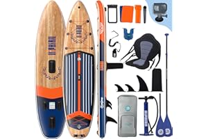 Niphean (Extra Groß) Stand Up Paddling Board, SUP für 2+1 Personen/Familien, SUP Board mit (Anfängergeeignet) Balancierflügel, wasserdichte Handyhülle, Stand Up Paddle Board for Adults, Geschenkideen