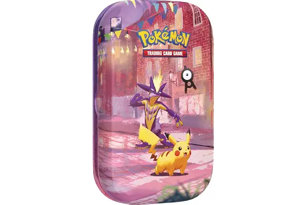 Pokémon: Minilata Celebración 30.º Aniversario: Pikachu de JCC Pokémon (1 Pegatina, 1 Tarjeta ilustrada y 2 Sobres de Mejora)