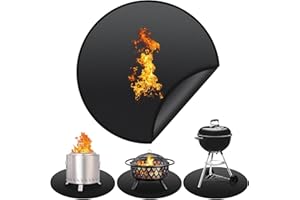 RIXOTIX Tappetino rotondo ignifugo, 50 cm, riutilizzabile, per caminetto da tavolo, rivestimento in silicone, protezione antincendio, tappetino protettivo e patio