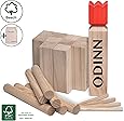 Toyfel Odinn Garten Spielzeug XXL Kubb Spiel – Wikinger Schach Holz aus Premium FSC® Buchenholz mit Stoffbeutel - Indoor & Outdoor Wurfspiel Kinder & Erwachsene