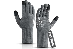 Rahhint Wool Thermal Winter Gloves for Men Women, Touch Screen Gloves Anti-Slip Gloves with Napping Lining Keep Hand Warm Soft Gift