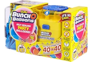 Zuru-Bunch O Balloons Party 40 segundos, Starter set con bomba eléctrica, 16 globos, manguera y 4 adaptadores, surtido en 3 colores, no es posible elegir, carbón (56174)