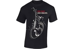 Baddery Maglietta: Chopper - One Man One Engine - Moto - Idea Regalo per Motociclista - Biker T-Shirt - Maglia Uomo Uomini - Motocicletta - Race - libertà - Bike - USA - Anarchy - Centauro