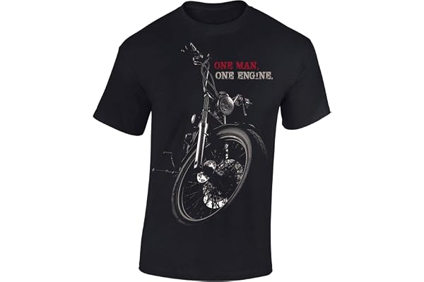 T-Shirt: Chopper - One Man One Engine - Moto Tee-Shirt - Motard - Biker - Motocycle - Motocycliste Idée Cadeau - Homme-s Femme-s - Anarchy - Bikeur - Vintage - Ride-r - Mécanicien