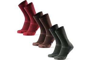 DANISH ENDURANCE Chaussettes de Randonnée en Laine Mérinos Anti-ampoules, Unisexe, Lot de 3 - Chaussettes de Trekking pour Hommes & Femmes