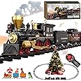 Remote Control Train Set for Boys Girls Kids Electric Steam Locomotive, Cargo Car & Tracks,Trains w/Realistic Smoke,Sounds & Lights,Rechargeable Christmas Birthday Gifts for 3 4 5 6 7+ Years Old…