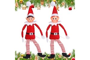 MULEVIP ITMNMNL Elfo Navidad 2 Piezas Muñecos de Navidad,Elfo Travieso,Muñecos Decoracion - 43cm