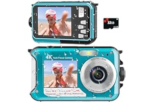 YISENCE Digitalkamera Autofokus 56MP 4K Kamera Fotokamera 16x Digitalzoom 2,8 Zoll Bildschirm Unterwasserkamera mit 32GB Karte