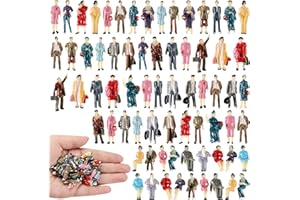 Namalu 50 Pièces Échelle 1: 87 Ho Ensemble de Mini Figurines de Personnes Modèles de Personnes Miniatures Peintes Assises et Debout
