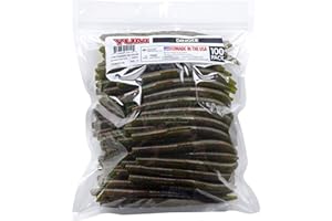 YUM LURES YUM Dinger Classic Worm - Señuelo de Pesca Multiusos de plástico Suave, Paquete de 100 Unidades, 5 Pulgadas