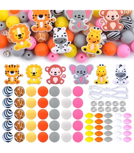 Kit DIY 8 Stylos à Perles En Silicone - Tortues, Perles Rondes Et Strass à Personnaliser