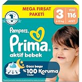 Prima Bebek Bezi Aktif Bebek Mega Fırsat Paketi 3 Beden 116 Adet