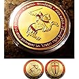 GOLD MINT Vatican Crusader Templar Knights Red Holy Cross Shield 1Oz 24kt Gold Dip Freemasonry Challenge Medal Coin