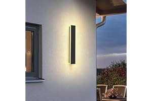 brightower Long Villa Wall Light, Black, Outdoor Wall Light, Waterproof IP65, Aluminium Acrylic Outdoor Lamp for Gardens, Patios, Bedroom, Living Room, Indoor, 30 cm/12 W, Warm Light