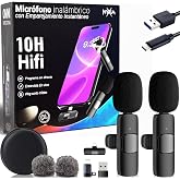 Nyxia&reg; 2 Pack Wireless Microphone | Wireless Lapel Microphone | Plug&amp;Play, for iPhone Android iPad PC | Noise Reduction | Pro