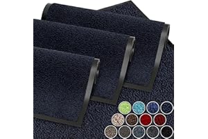 GadHome Tapis de Porte, Bleu 90x120 cm|Tapis de Porte extérieur, imperméable, Lavable, Tapis Robuste antidérapant, retient la poussière, paillasson, Couloir, entrée, Cuisine, Chambre