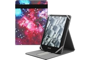 HoYiXi Foldable Étui pour 6.8" Kindle Paperwhite 11è Gen 2021/Signature Edition 2021/Kindle 2019 10è Gen Housse de Support à Rabat Vertical pour 6-6.8'' Kindle Kobo Sony E-Book E-Reader - Galaxie