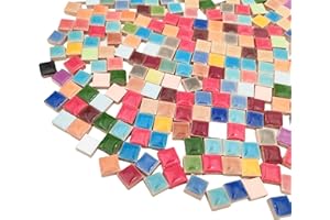 BTMIEY 500 g de baldosas de mosaico de cerámica, para bricolaje, creativas, para manualidades, platos, macetas, tazas, mosaico (1,5 cm cuadrados)