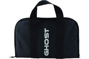 GHOST INTERNATIONAL Ghost - Borsa portapistola singola, Pistol Bag, in nylon colore nero, 5 tasche porta caricatori