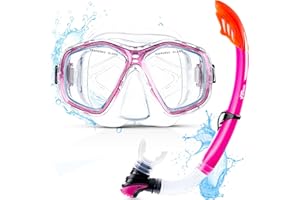 Two Bare Feet PVC Snorkel and Mask Set for (Adults) – Premium Anti-Fog Diving Gear with Adjustable Fit, Leak-Proof PVC Snorkel, Perfect for Snorkelling, Swimming, Scuba