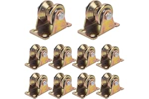 SEWOKON 10 Pcs V Groove Pulley Wheels, Pulley Wheel, Small Wheels, Pulley System, Rope Pulley, pulley block, Heavy Duty Rigid Caster V Groove Track Roller for Sliding Gate Load Capacity 440 lbs/200kg.