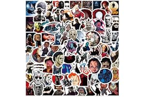 AFFOTO klassische Horror Film Charaktere Aufkleber für Laptop(100 PCS),Geschenk für Kinder Teens Erwachsene Jungen,TV Aufkleber Wasserdichte Vinyl Stickers für Scrapbook,Skateboard,Auto,Gepäck