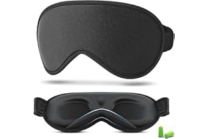 ZQQO Ultra-Thin & Lightweight Sleep Mask for Men, Women – 10mm Deep Eye Socket Blackout Sleeping Mask with Adjustable, Breathable Travel Eye Mask for Eyelash Extensions, Nap & Night Use Blindfold