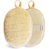 Scrubber per il Corpo Esfoliante in Spugna di Luffa Naturale (2 Pezzi), Realizzato in Spugna di Loofah per Doccia Ecologica e