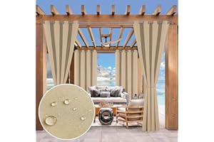 ZJXSNEH Tende da Esterno per Tende per Tende da Finestra Impermeabili per Patio per Portico, Pergola, Cabana, Gazebo[ Anello Up Lock (beige),(Larghezza x Alto) L260 x A220cm x 1PC ]