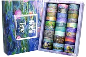 Butittcraft 27 Rollen Washi Tape Set - Monet Goldfolie Vintage Masking Tape,Dekoratives Klebeband Bunt für Scrapbooking,Bullet Journals,Diy Handwerk,Junk Journal,School Supplies