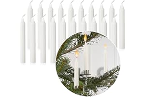 Nordstern Baumkerzen Weiß 20er Pack - Kerzen für den Weihnachtsbaum, oder Geburtstagszug - Weihnachtskerzen, Pyramidenkerzen 10 x 1,25 cm