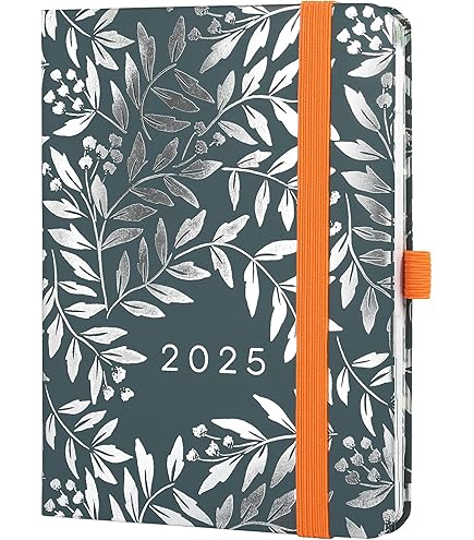 Agenda Settimanale 2025 POPRUN - Planner Spiralato 22x16.5cm Con Pagine Note, Segnalibro E Copertina Morbida Pelle PU - Carta Spessa 100 GSM - Blu Zaffiro