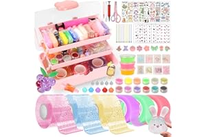 VICTERR Nano Tape Bubble Set, 6 Pièces Nano Tape Bubble Kit Bricolage Enfant avec Poudre Scintillante, Autocollants, Jouet Enfant Cadeau Anniversaire Noël
