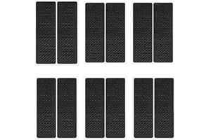 Yuannee Cuscinetti Antiscivolo Autoadesivi Gomma,12 PCS Premium Feltro Adesivo Nero Cuscinetto Adesivo Antirumore Proteggi Pavimento per Mobili Piedi Gambe Sedia Divani